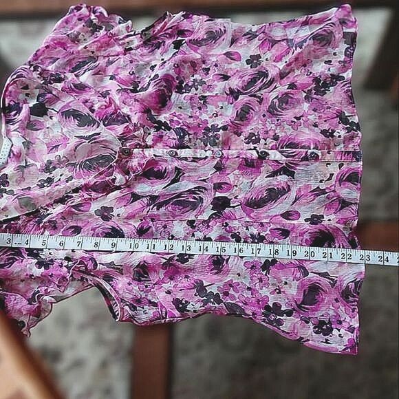 Vtg Precis Petite pink silk chiffon skirt set - Picture 8 of 15